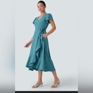 HALARA Asymmetrical Teal Dress